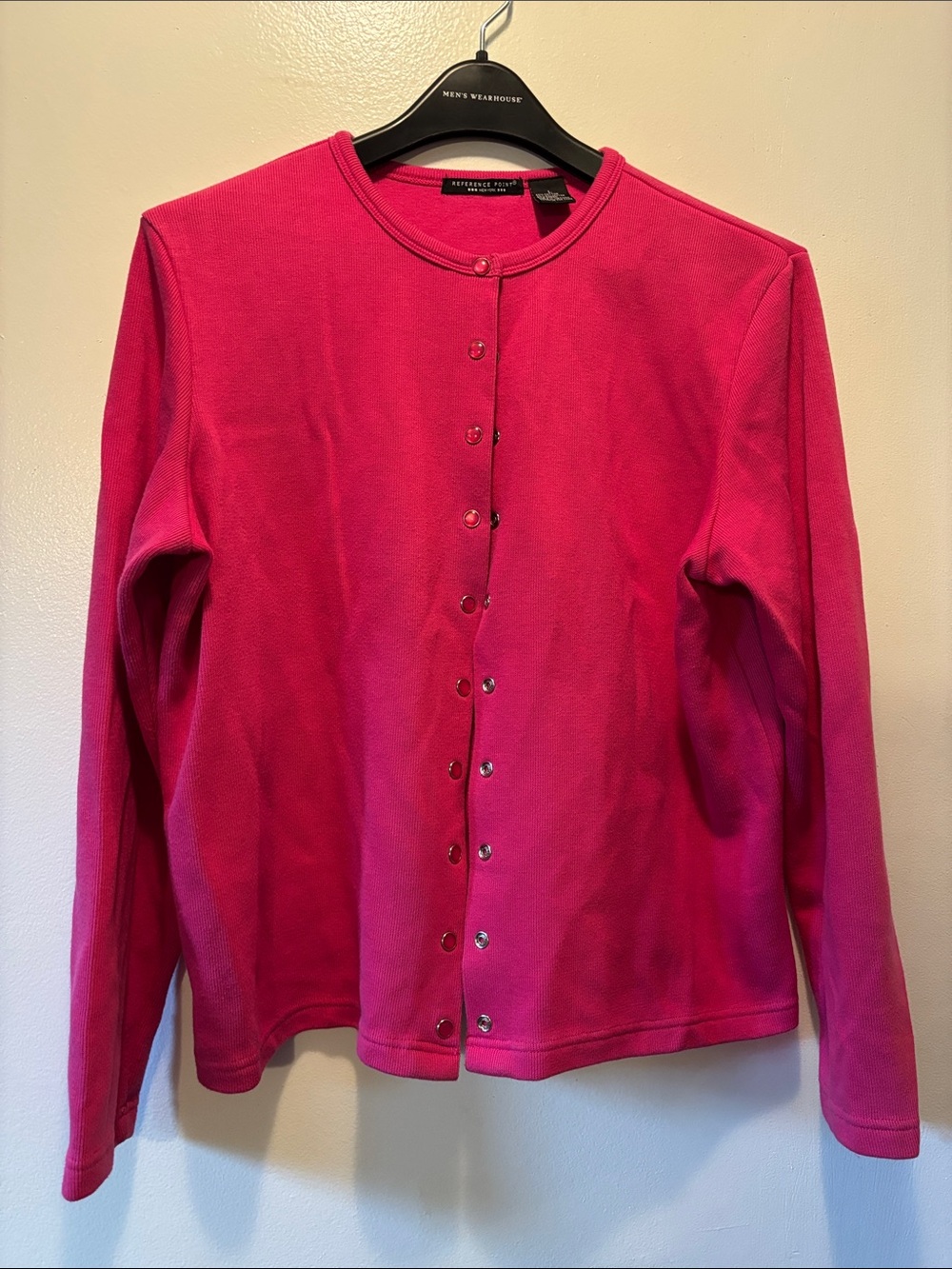 Reference Point New York Women's Pink Sweater Cardigan - Large